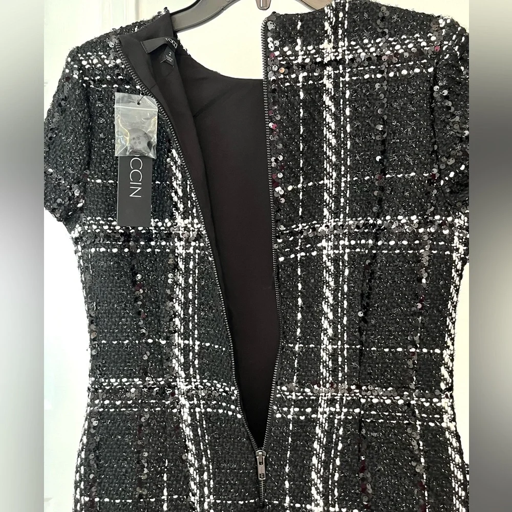 Toccin NWT Annie Plaid Tweed Short-Sleeve Dress - Picture 6 of 9